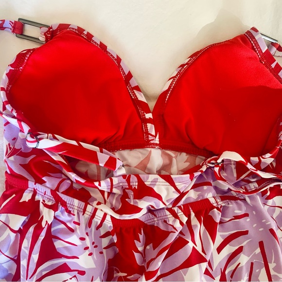 NWOT Tankini Swim Top with Tropical Leaf Print - Picture 5 of 7